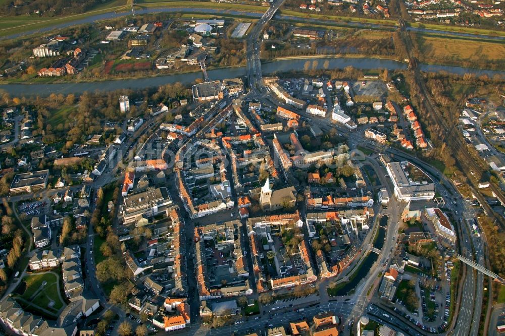 Luftaufnahme Dorsten - Stadtansicht vom Stadtgebiet Dorsten im Bundesland Nordrhein-Westfalen