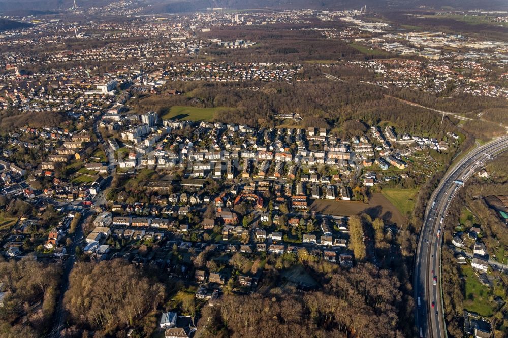 Hagen aus der Vogelperspektive: Stadtansicht im Stadtgebiet im Ortsteil Eppenhausen in Hagen im Bundesland Nordrhein-Westfalen, Deutschland