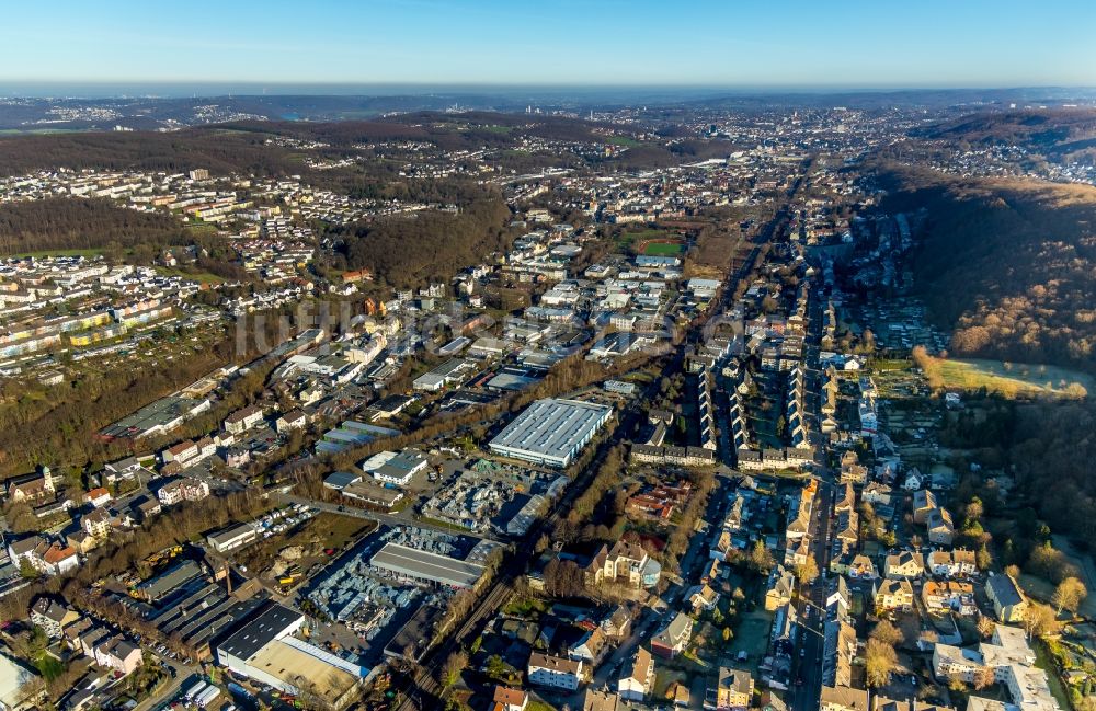 Luftaufnahme Hagen - Stadtansicht im Stadtgebiet im Ortsteil Westerbauer in Hagen im Bundesland Nordrhein-Westfalen, Deutschland