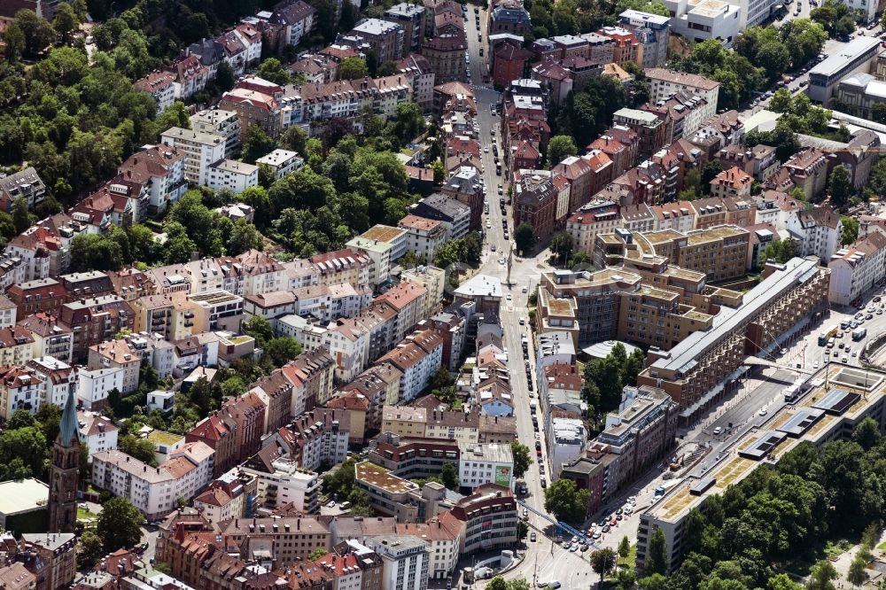 Stuttgart aus der Vogelperspektive: Stadtansicht im Stadtgebiet in Stuttgart im Bundesland Baden-Württemberg, Deutschland