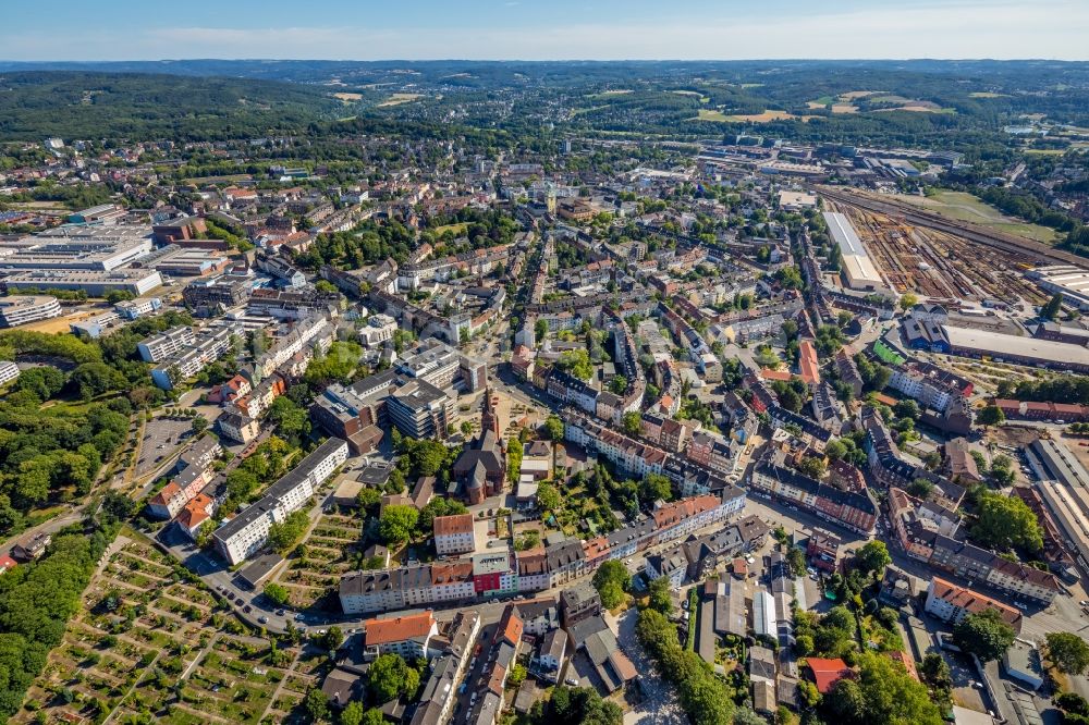 Witten von oben - Stadtansicht im Stadtgebiet in Witten im Bundesland Nordrhein-Westfalen, Deutschland