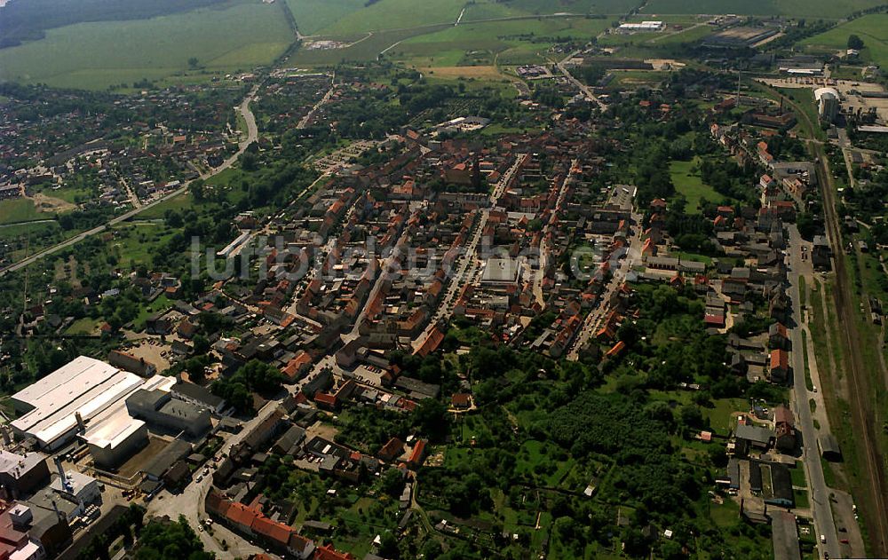 Kyritz von oben - Stadtansicht vom Stadtkern in Kyritz im Bundesland Brandenburg