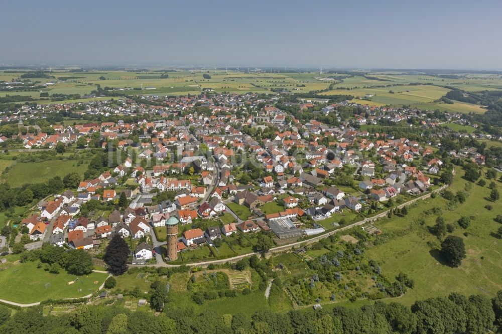 Rüthen aus der Vogelperspektive: Stadtansicht vom Stadtkern Rüthen im Sauerland in der Soester Börde in Nordrhein-Westfalen