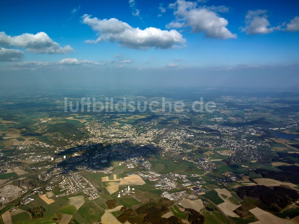 Hof aus der Vogelperspektive: Stadtansicht des Stadtkerns von Hof im Bundesland Bayern