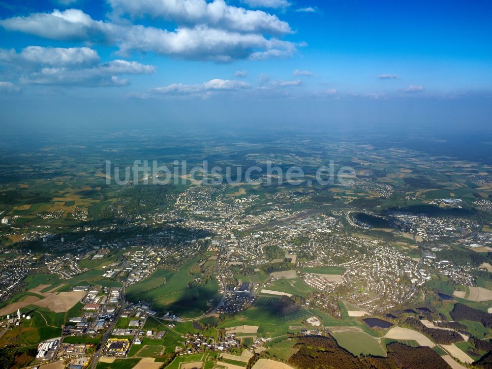 Luftbild Hof - Stadtansicht des Stadtkerns von Hof im Bundesland Bayern