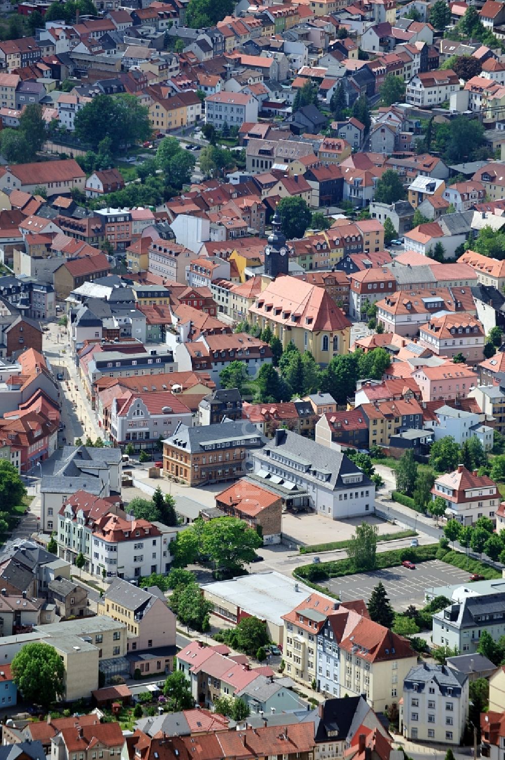 Luftbild Ilmenau - Stadtansicht und Stadtkirche St. Jakobus von Ilmenau in Thüringen