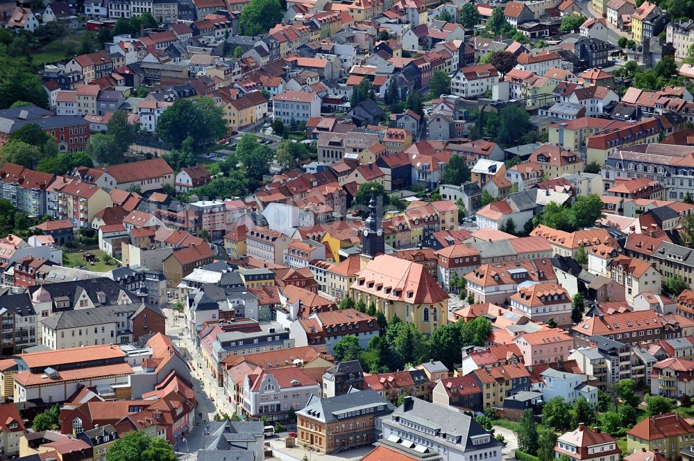 Ilmenau aus der Vogelperspektive: Stadtansicht und Stadtkirche St. Jakobus von Ilmenau in Thüringen