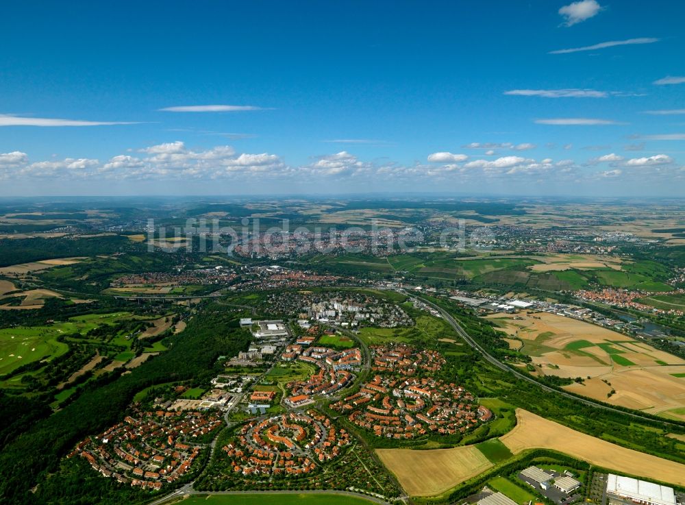 Würzburg aus der Vogelperspektive: Stadtansicht des Stadtrandes von Würzburg im Bundesland Bayern