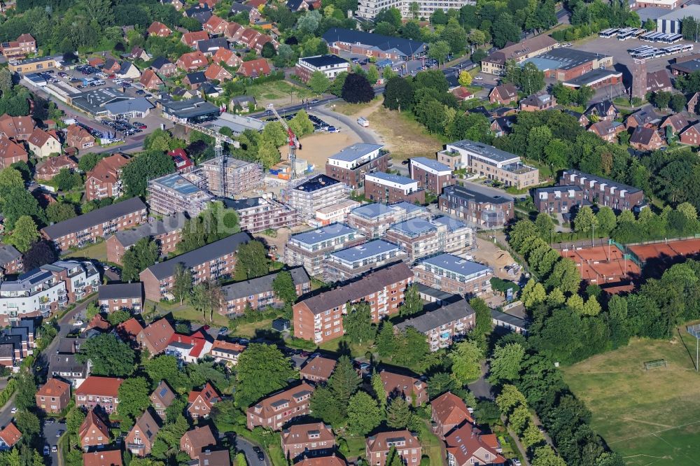 Stade aus der Vogelperspektive: Stadtansicht des Stadtteil Campe mit dem Neubaugebiet am Festplatz in Stade im Bundesland Niedersachsen, Deutschland