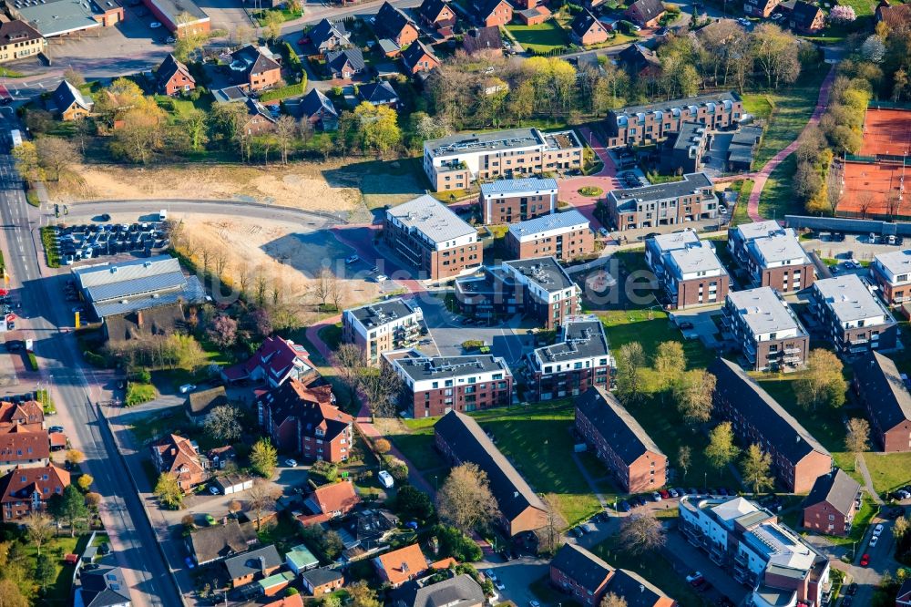 Luftbild Stade - Stadtansicht des Stadtteil Campe mit dem Neubaugebiet am Festplatz in Stade im Bundesland Niedersachsen, Deutschland