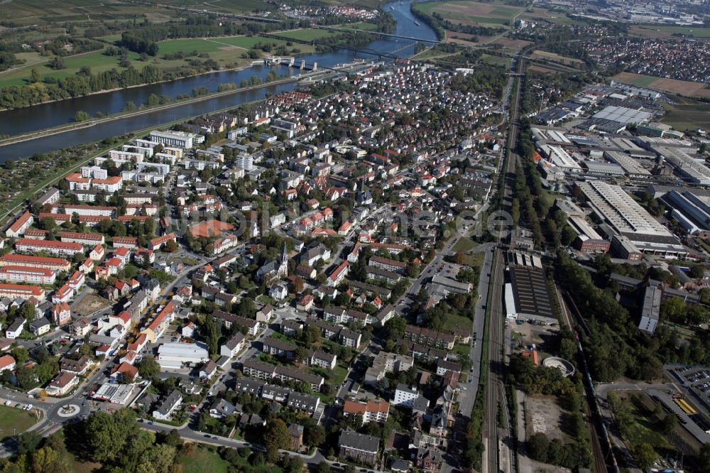 Ginsheim - Gustavsburg aus der Vogelperspektive: Stadtansicht vom Stadtteil Ginsheim - Gustavsburg im Bundesland Hessen