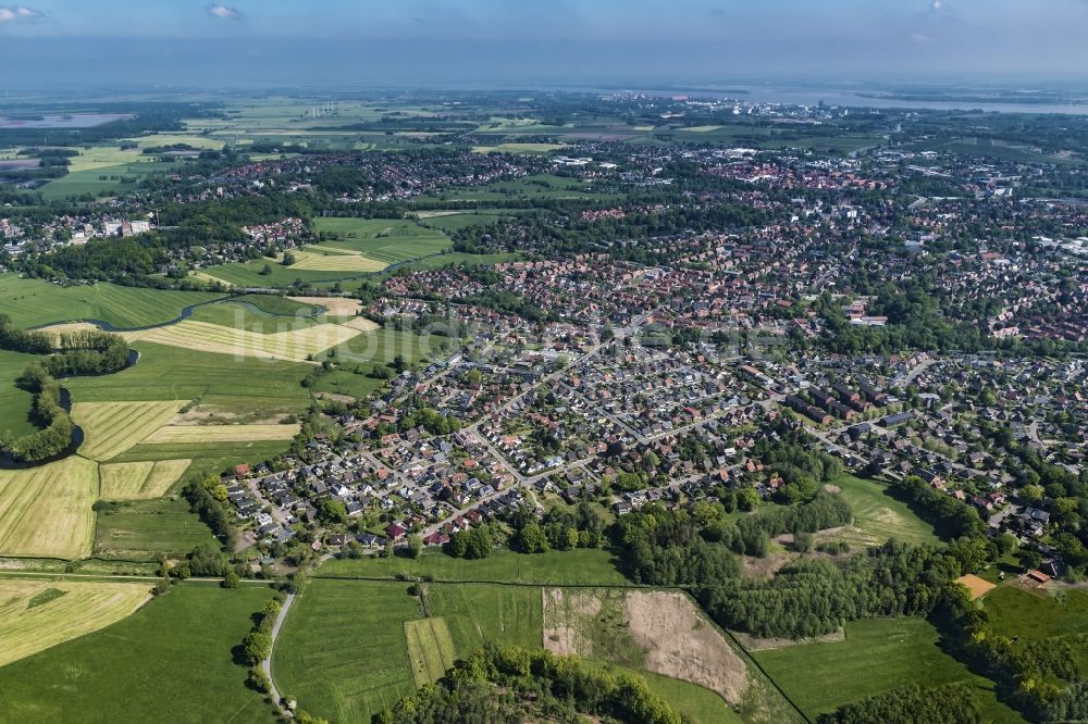 Stade aus der Vogelperspektive: Stadtansicht des Stadtteil Klein Thun in Stade im Bundesland Niedersachsen, Deutschland