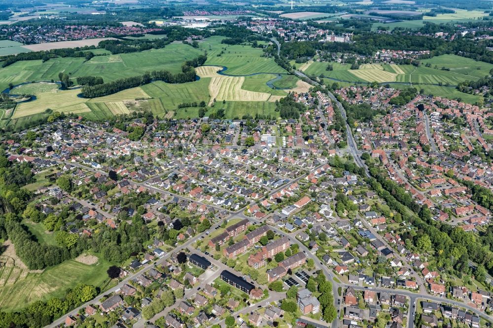 Stade aus der Vogelperspektive: Stadtansicht des Stadtteil Klein Thun in Stade im Bundesland Niedersachsen, Deutschland