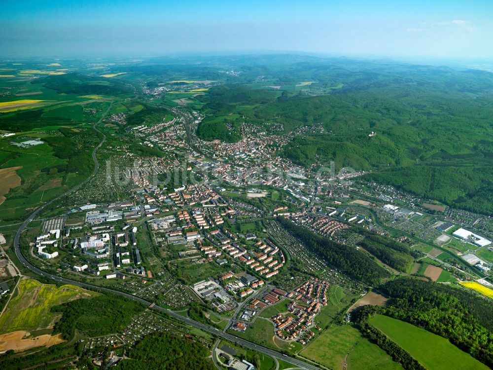 Eisenach aus der Vogelperspektive: Stadtansicht der Stadtteile Stedtfeldt und Stregda in Eisenach in Thüringen