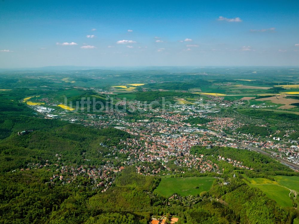 Luftbild Eisenach - Stadtansicht der Stadtteile Stedtfeldt und Stregda in Eisenach in Thüringen