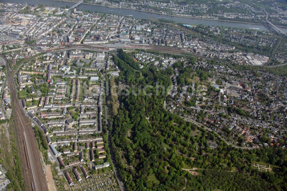 Luftaufnahme Koblenz Goldgrube - Stadtansicht des Stadtteiles von Koblenz- Goldgrube im Bundesland Rheinland-Pfalz