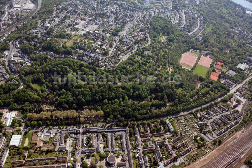 Koblenz Goldgrube aus der Vogelperspektive: Stadtansicht des Stadtteiles von Koblenz- Goldgrube im Bundesland Rheinland-Pfalz