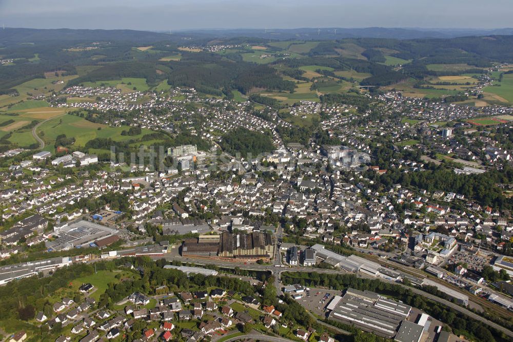 Attendorn aus der Vogelperspektive: Stadtansicht vom Stadtzentrum Attendorn in Nordrhein-Westfalen