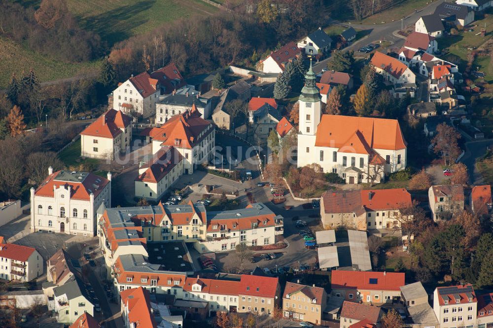 Böhlen von oben - Stadtansicht vom Stadtzentrum von Böhlen in Sachsen