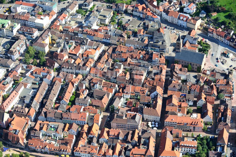 Luftaufnahme EBERBACH - Stadtansicht Stadtzentrum von Eberbach in Baden-Württemberg