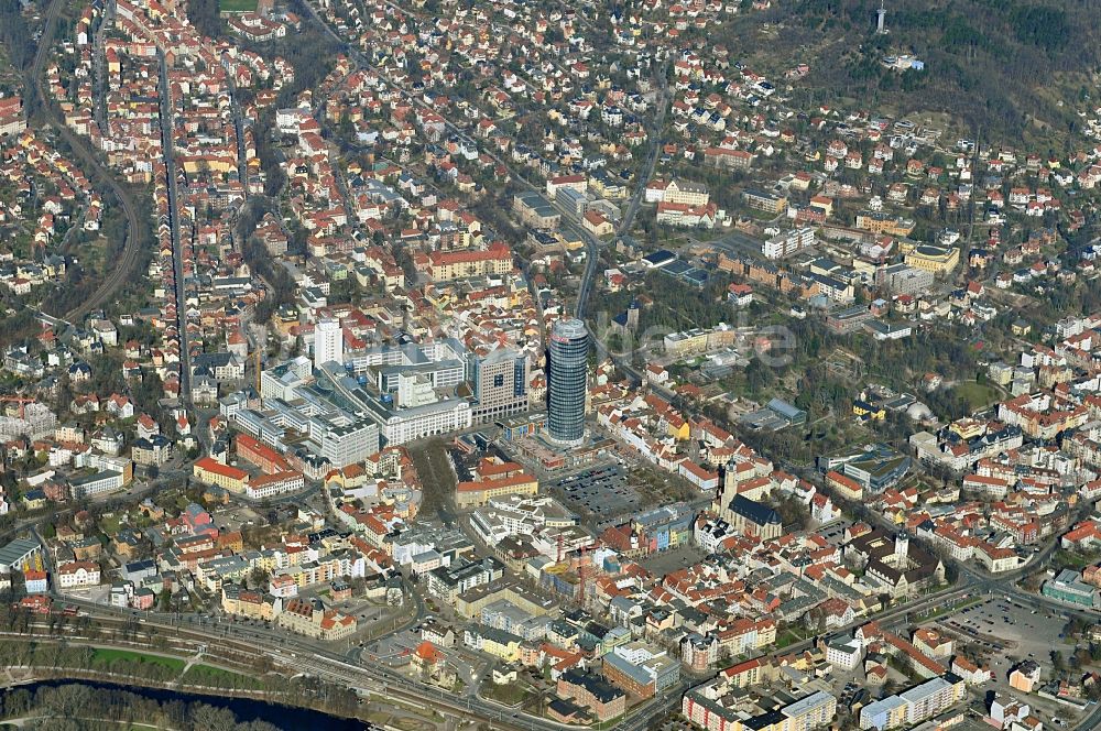 Luftaufnahme Jena - Stadtansicht vom Stadtzentrum Jena in Thüringen