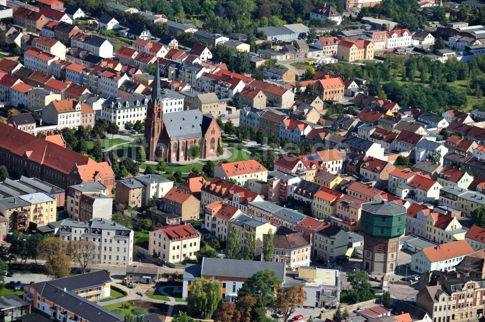 Staßfurt aus der Vogelperspektive: Stadtansicht Staßfurt in Sachsen-Anhalt