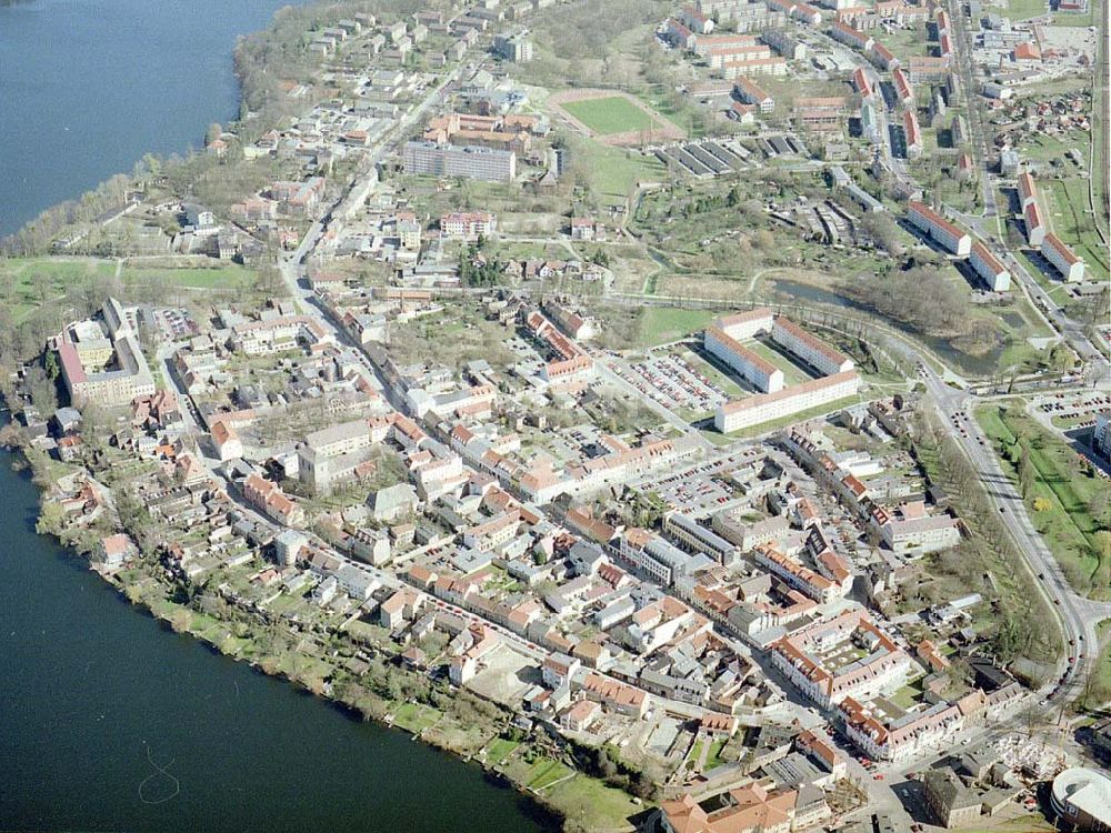 Strausberg / Brandenburg aus der Vogelperspektive: Stadtansicht von Strausberg.