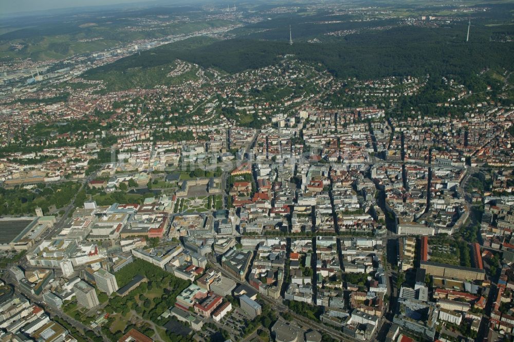 Luftaufnahme Stuttgart - Stadtansicht von Stuttgart im Bundesland Baden-Württemberg