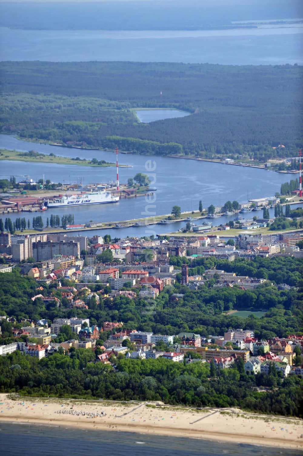 Luftaufnahme SWINEMÜNDE - Stadtansicht von Swinemünde