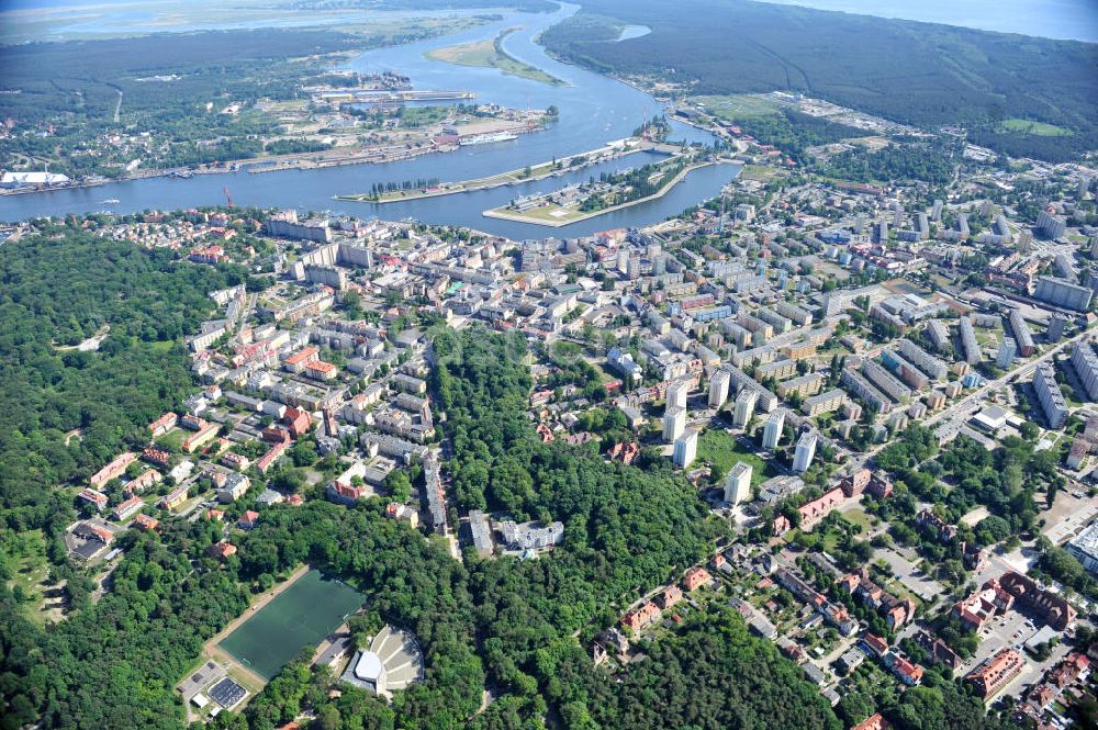 Swinemünde ( Swinoujscie ) von oben - Stadtansicht von Swinemünde ( Swinoujscie ) in Polen