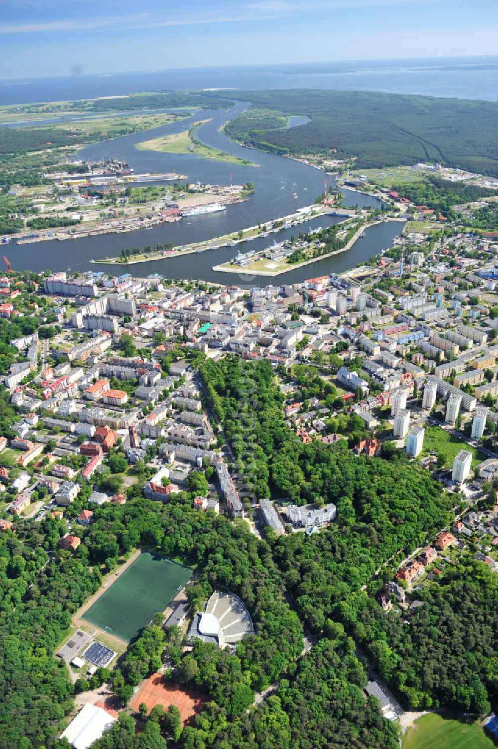 Swinemünde ( Swinoujscie ) aus der Vogelperspektive: Stadtansicht von Swinemünde ( Swinoujscie ) in Polen