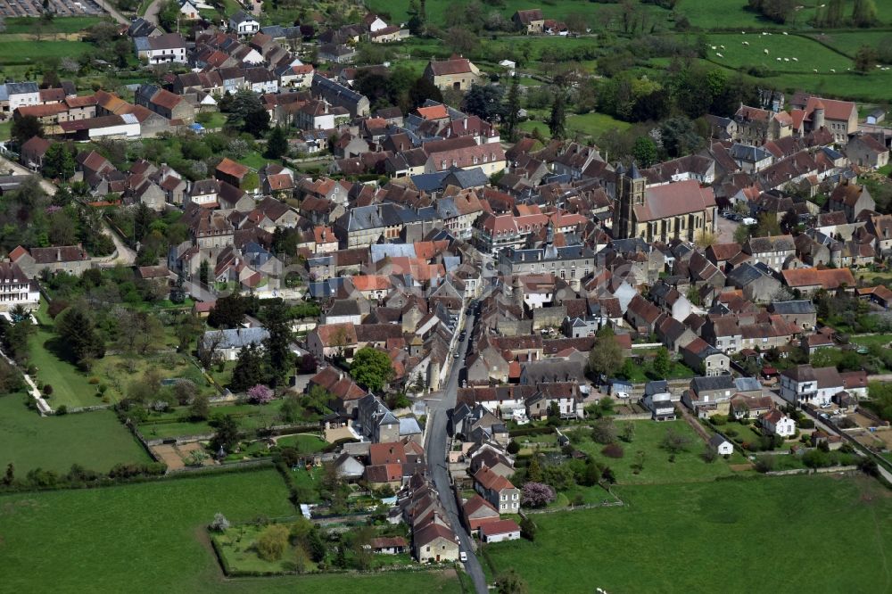 Luftaufnahme Tannay - Stadtansicht von Tannay in Bourgogne Franche-Comté, Frankreich