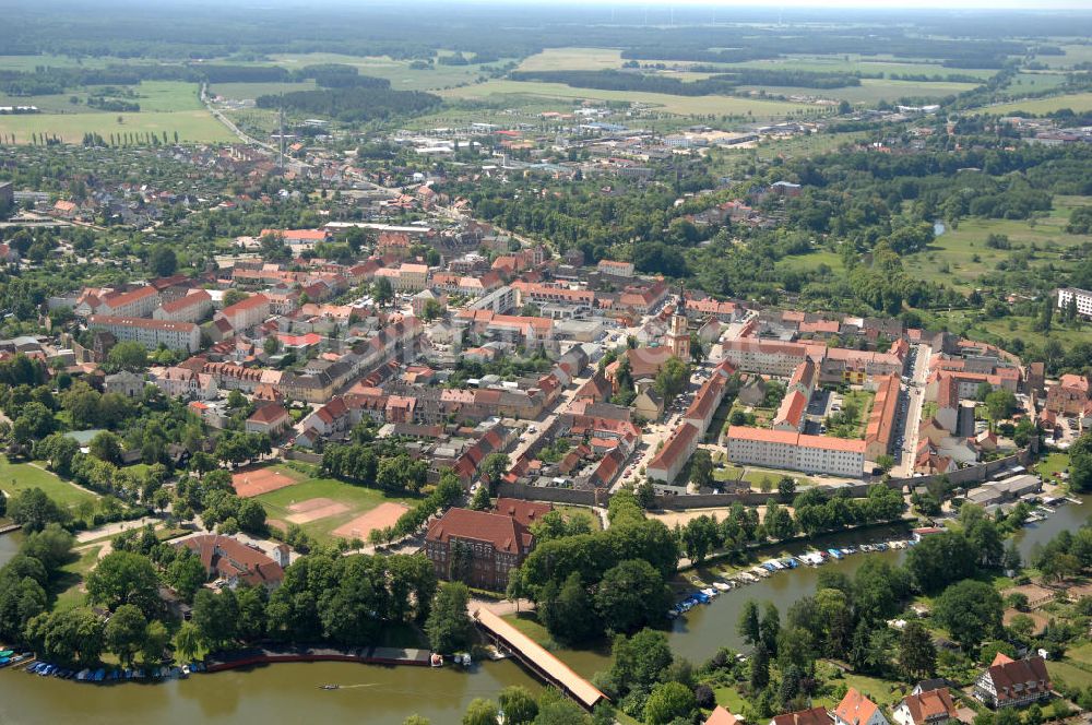 Templin von oben - Stadtansicht von Templin am Ufer des Templiner See