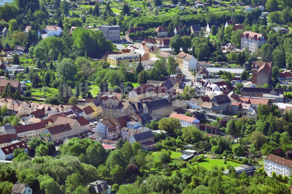 Teuchern von oben - Stadtansicht von Teuchern im Burgenlandkreis im Bundesland Sachsen-Anhalt