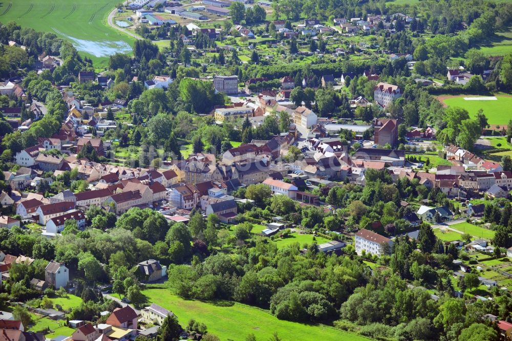 Teuchern aus der Vogelperspektive: Stadtansicht von Teuchern im Burgenlandkreis im Bundesland Sachsen-Anhalt