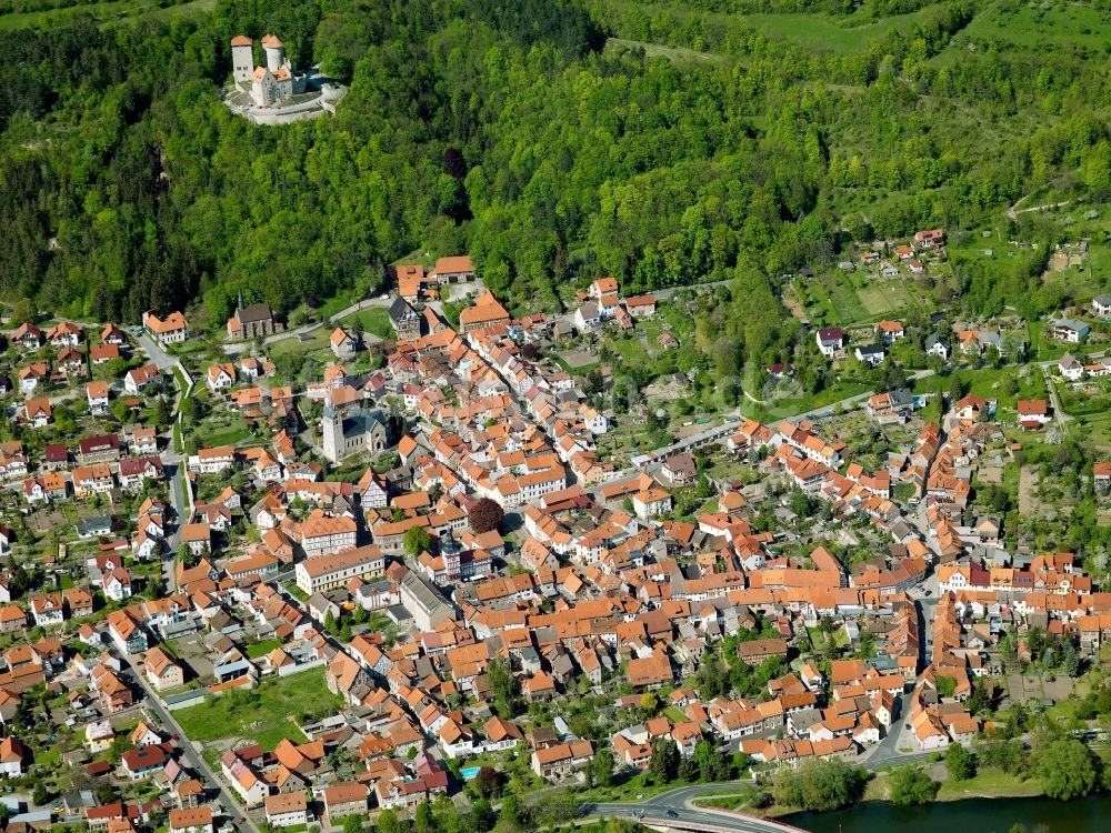 Eisenach von oben - Stadtansicht von Treffurt in Thüringen