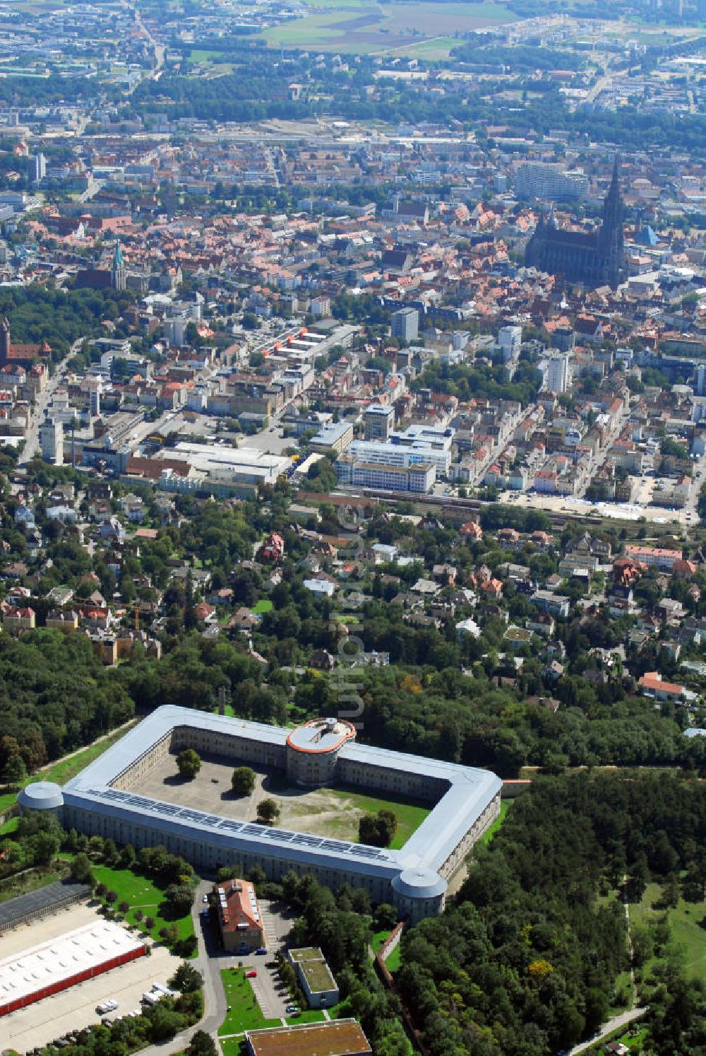 Luftaufnahme Ulm - Stadtansicht Ulm mit Blick auf die Bundesfestung Ulm