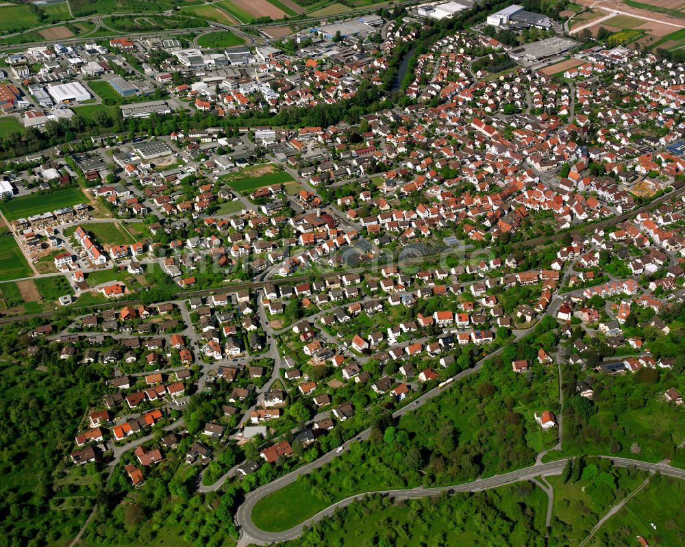 Luftaufnahme Winterbach - Stadtansicht mit umgebender Berglandschaft in Winterbach im Bundesland Baden-Württemberg, Deutschland