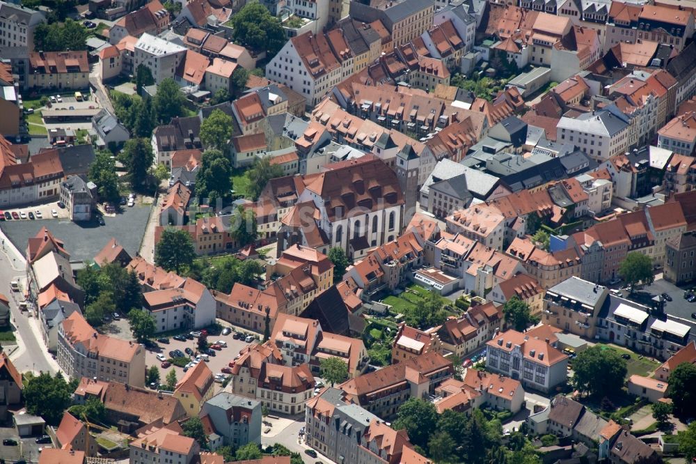 Luftbild Freiberg - Stadtansicht auf die Universitätsstadt, Große Kreisstadt und Bergstadt Freiberg in der Mitte des Freistaates Sachsen