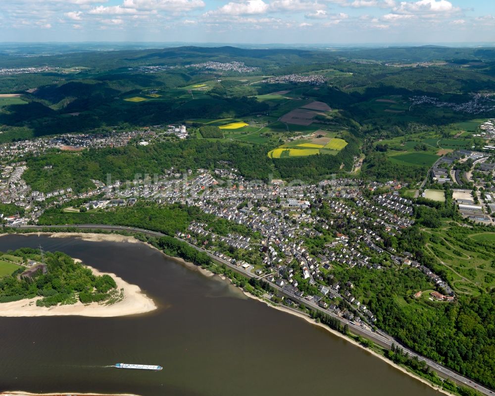 Urbar von oben - Stadtansicht von Urbar im Bundesland Rheinland-Pfalz