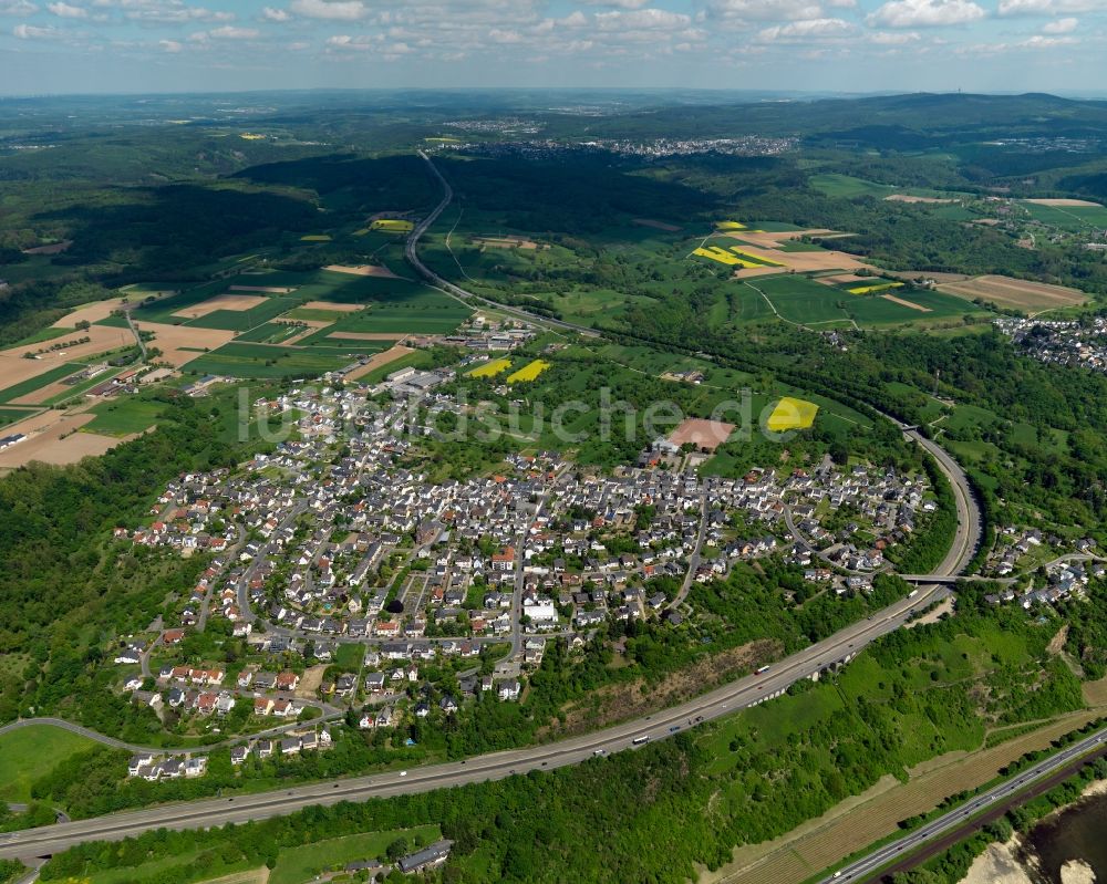 Luftbild Weitersburg - Stadtansicht von Weitersburg an der BAB48 im Bundesland Rheinland-Pfalz