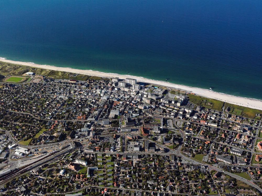 Luftbild Westerland auf Sylt - Stadtansicht Westerland auf der Insel Sylt in Schleswig-Holstein