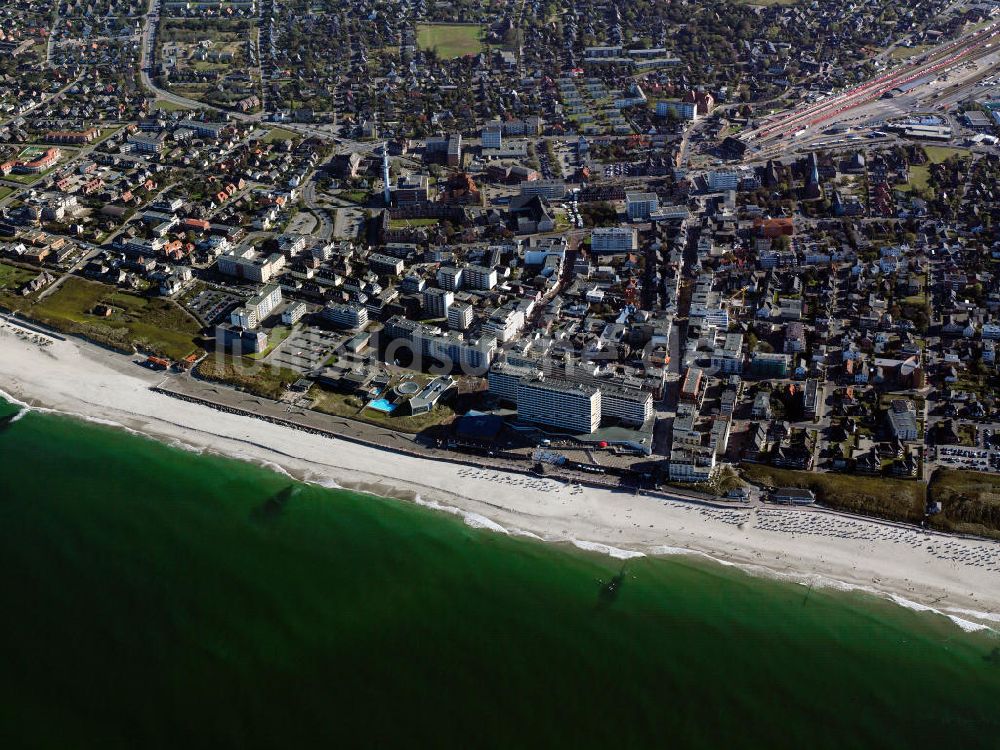 Luftbild Westerland auf Sylt - Stadtansicht Westerland auf der Insel Sylt in Schleswig-Holstein