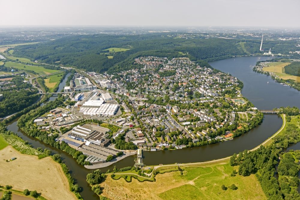 Luftbild Wetter - Stadtansicht von Wetter am Obergraben mit Harkortsee in Wetter in Nordrhein-Westfalen