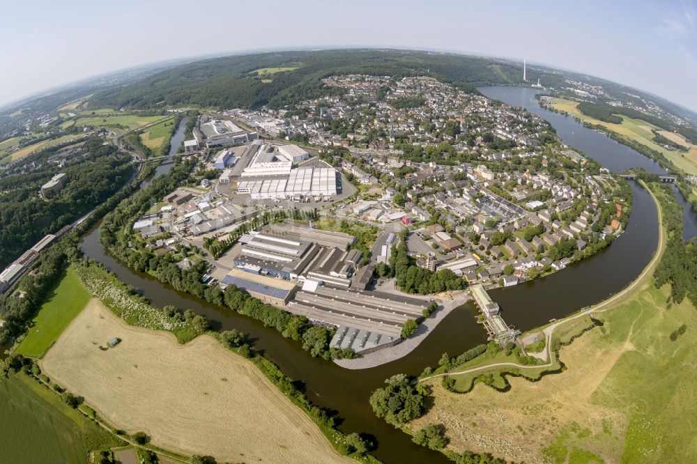 Luftaufnahme Wetter - Stadtansicht von Wetter am Obergraben mit Harkortsee in Wetter in Nordrhein-Westfalen