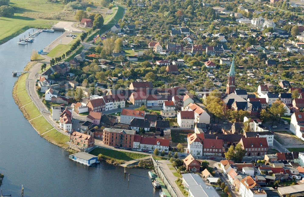 WITTENBERGE aus der Vogelperspektive: Stadtansicht Wittenberge