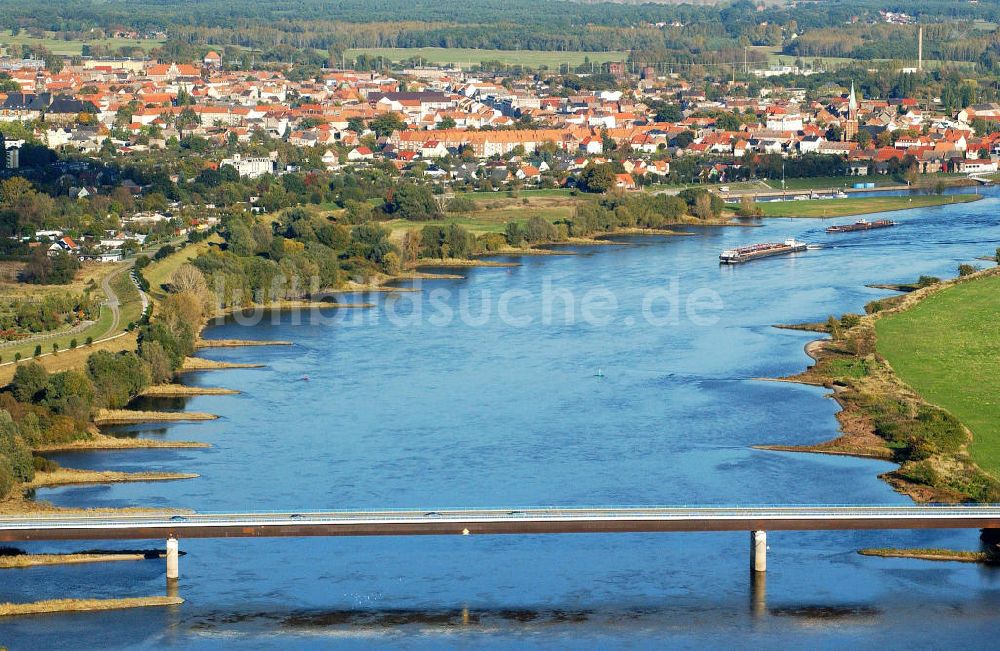 WITTENBERGE aus der Vogelperspektive: Stadtansicht Wittenberge