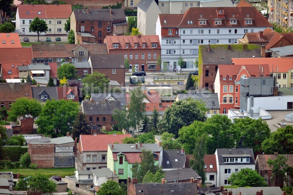 Luftaufnahme Wittenberge - Stadtansicht von Wittenberge im Bundesland Brandenburg