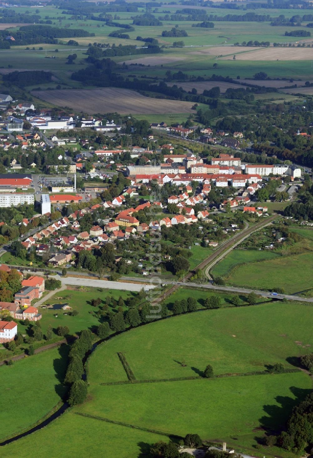 Wittstock/Dosse von oben - Stadtansicht von Wittstock/Dosse im Bundesland Brandenburg