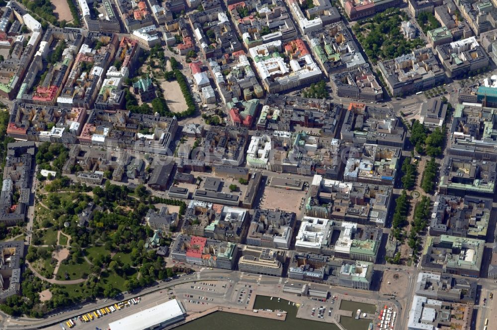 Helsinki aus der Vogelperspektive: Stadtansicht mit den Wohngebieten im Stadtteil Kaartinkaupunki in Helsinki , der Hauptstadt von Finland